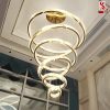 Đèn chùm pha lê hình vòng thả thông tầng cao cấp sl1006