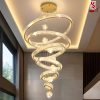 Đèn chùm pha lê thả thông tầng hình vòng cao cấp sl1015