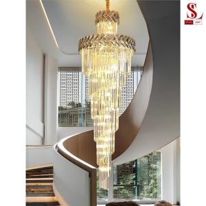 Đèn chùm pha lê thả thông tầng led cao cấp sl1003