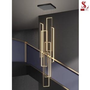 Đèn chùm thả thông tầng hình chữ nhật nghệ thuật cao cấp sl1027