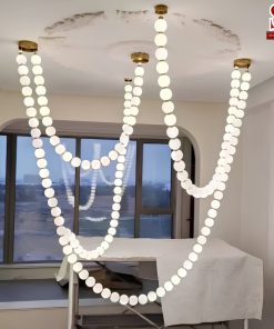 Đèn chùm thả thông tầng hình dây ngọc trai cao cấp sl1043