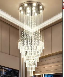 Đèn chùm thả thông tầng hình thác nước pha lê cao cấp sl1045