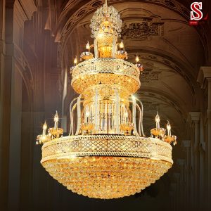 Đèn chùm thả thông tầng pha lê hoàng gia cao cấp tt1001