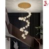 Đèn chùm thả thông tầng pha lê xoắn ốc cao cấp tt1004