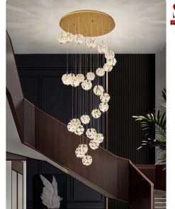 Đèn chùm thả thông tầng pha lê xoắn ốc cao cấp tt1004