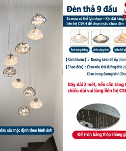 Đèn chùm thả thông tầng thuỷ tinh nghệ thuật cao cấp sl1029