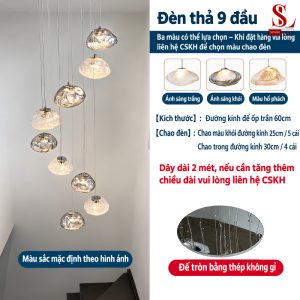 Đèn chùm thả thông tầng thuỷ tinh nghệ thuật cao cấp sl1029