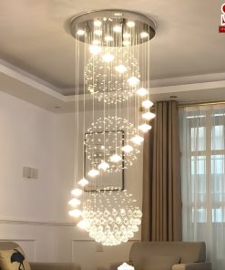 Đèn chùm thông tầng hình hoa sen xoắn ốc pha lê cao cấp sl1018