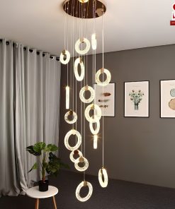 Đèn chùm thả thông tầng hình vòng thả nghệ thuật cao cấp TT1017